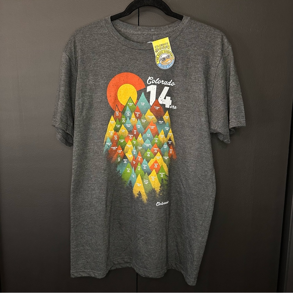 Grey Colorado 14ers Mountains T-Shirt